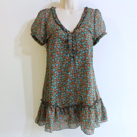 Confess Woman's Floral Tunic Top Size M - Picture 1 of 7